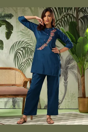 Bani Women Embroidered Angrakha Tunic With Trousers