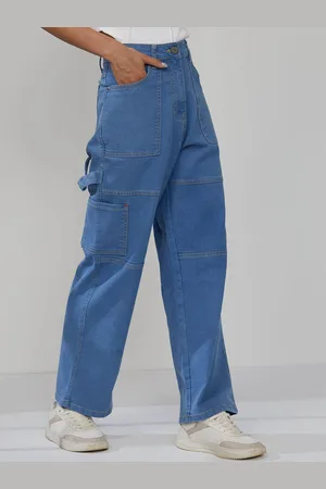 Campus Women Comfort Straight Fit High-Rise Cotton Stretchable Jeans