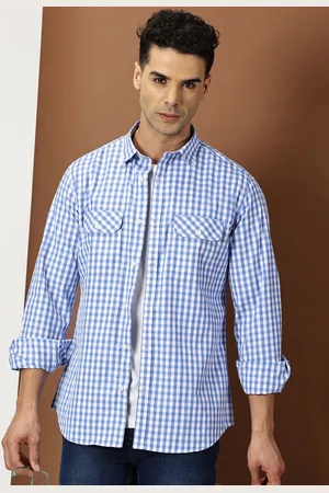 Invictus Men Original Slim Fit Gingham Checks Opaque Checked Casual Shirt