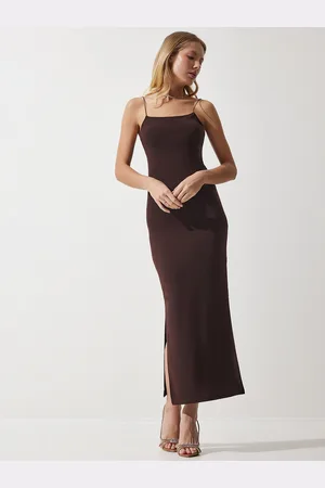 Happiness istanbul Women Solid Shoulder Straps Maxi Dress