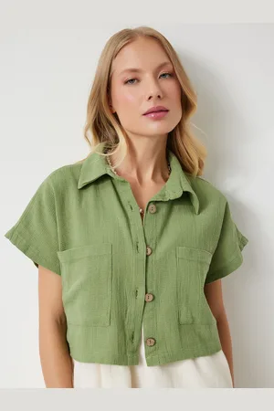 Happiness istanbul Women Crop Tailored Jacket with Embroidered