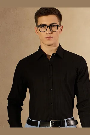 DENNISON Men Self Design Solid Formal Shirt