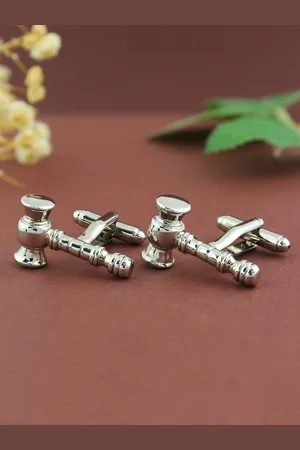 PELUCHE Silver Gavel Symbol Cufflink