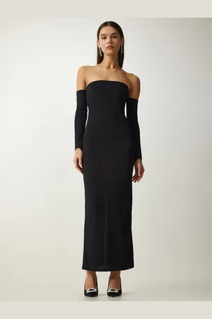 Happiness istanbul Off-Shoulder Solid Maxi Dress