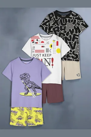 HELLCAT Pack Of 3 Girls Printed T-shirt with Shorts