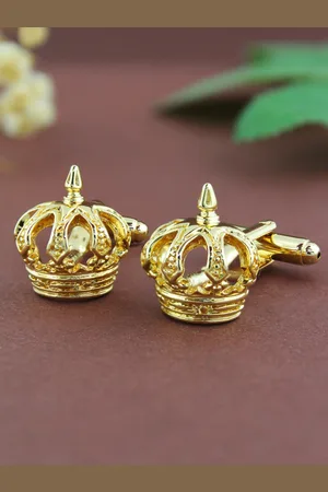 PELUCHE Gold-Toned Crown On Cufflink