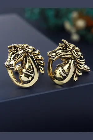 PELUCHE Gold-Toned The Knight Move Quirky Cufflink