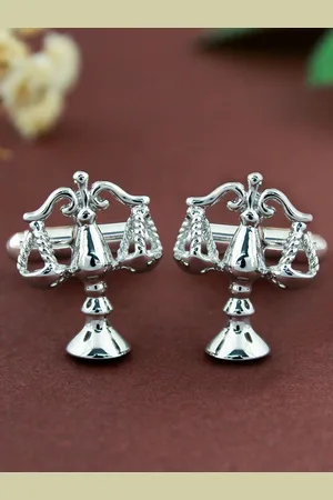 PELUCHE Men Silver-Toned My Fair Gentleman Quirky Cufflinks