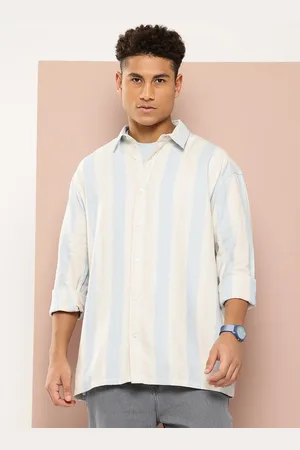 HARVARD Men Stripe Textured Pure Cotton Shirt