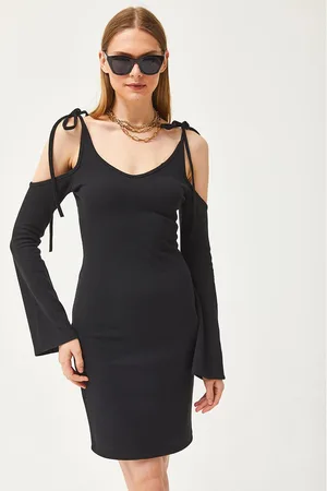 Olalook Women Cold-Shoulder Bodycon Dress