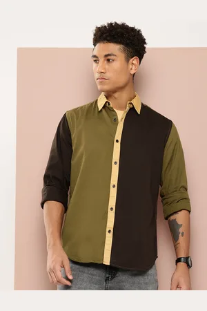 HARVARD Men Colorblocked Pure Cotton Shirt