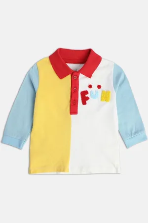 MINI KLUB Boys Colourblocked Polo Collar T-shirt