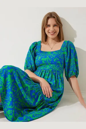 Happiness istanbul Women Abstract Printed Fit and Flare Dress