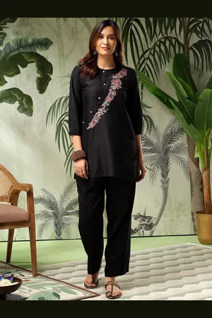 Bani Women Angrakha Style Embroidered Tunic With Trouser
