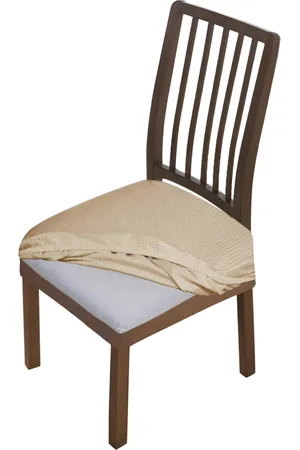 HOKIPO Beige Jacquard Chair Seat Cover