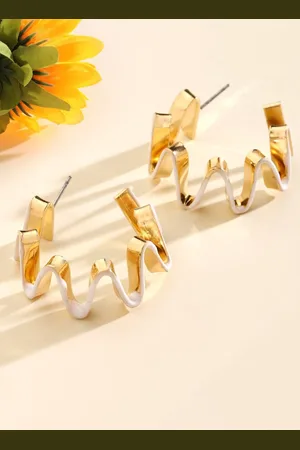 Salty Contemporary Half Hoop Earrings