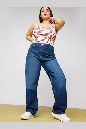 FREAKINS Women Straight Fit High-Rise Cotton Light Fade Jeans