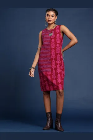 Taavi Pure Cotton A-line Ethnic Floral Bagh Ethnic Dress