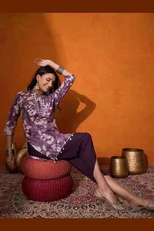 Sangria Printed Tunic With Trouser Co-Ords
