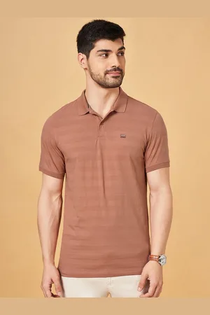 Pantaloons Men Striped Polo Collar Cotton Slim Fit T-Shirt