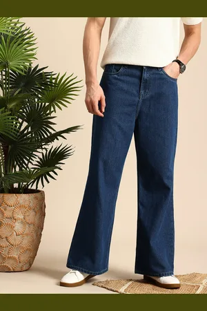 Mast & Harbour Men Smart Loose Pure Cotton Bootcut Jeans