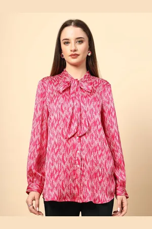 Gipsy Women Abstract Printed Tie-Up Neck Top