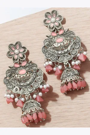 Sangria Stone Studded & Beaded Jhumka