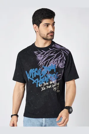 PEOPLE Men Graphic Printed Round Neck Cotton Boxy T-Shirt