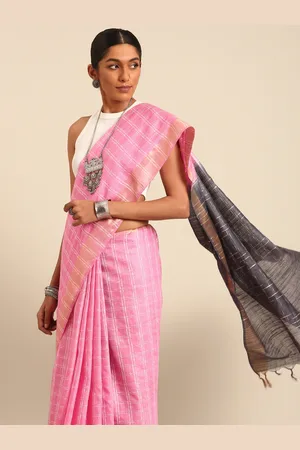 Taavi Checked Zari Handloom Saree