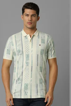 Louis Philippe Men Polo Collar Pockets Slim Fit T-shirt