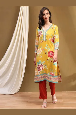 Biba Floral Printed Straight Kurta