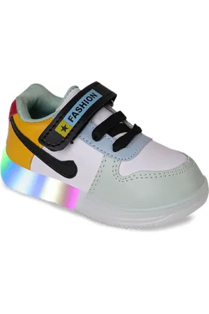BAESD Kids Colourblocked Round Toe Lightweight LED Sneakers