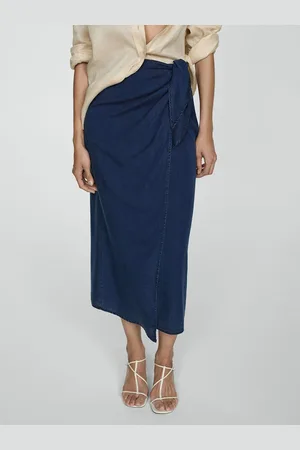 MANGO Cross-Over Tie-Up Sarong Style Skirt