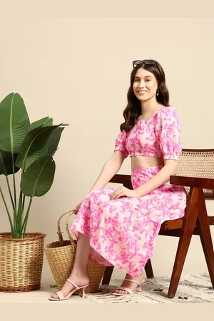 Mast & Harbour Women Printed Top & Skirt Co-Ords Set