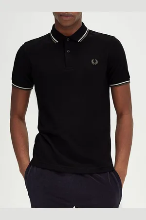 Fred Perry Men Mandarin Collar Applique T-shirt