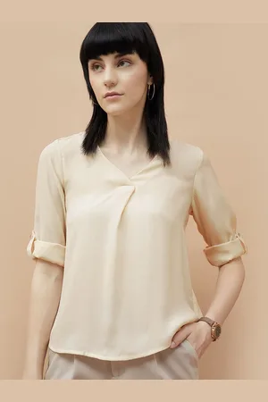 Lifestyle Women Solid V-Neck Top