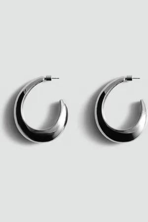 MANGO Circular Half Hoop Earrings