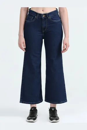 Mast & Harbour Women Comfort Wide Leg High-Rise Stretchable Jeans