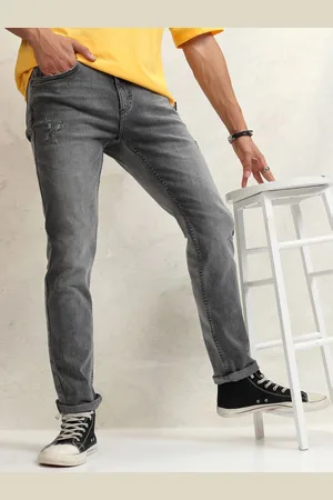 Highlander Men Straight Fit Low Distress Light Fade Mid-Rise Jeans
