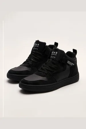 The Bear House Men Stylish High-Top Lace-Up Round Toe Casual Sneakers