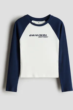 H&M Girls Printed Ribbed Top