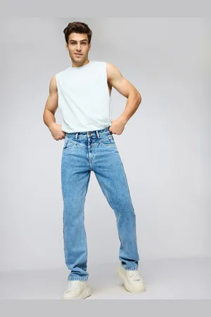 FREAKINS Men Straight Fit High-Rise Cotton Jeans