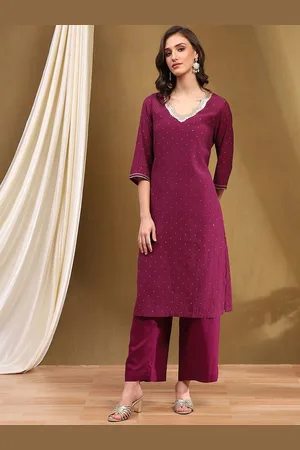 Biba Embellished Embroidered Sequinned Straight Kurta