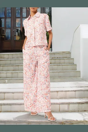 DressBerry Effortless Holiday Lush Floral Printed Shirt & Trousers Co-Ords