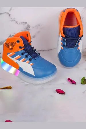 BAESD Kids Round Toe Lightweight LED Sneakers