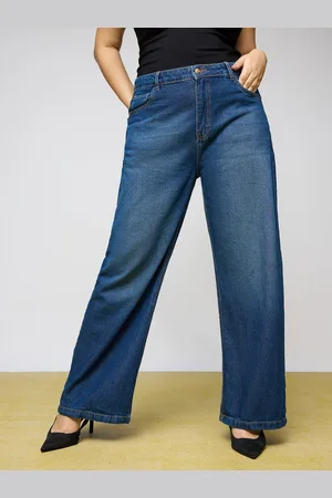 FREAKINS Women Wide Leg High-Rise Cotton Light Fade Jeans