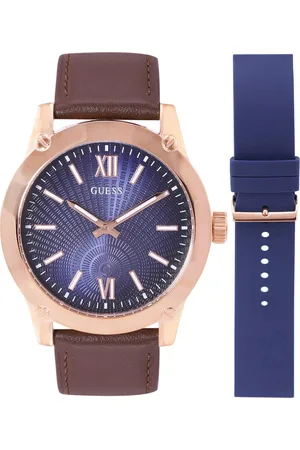 Guess Men Leather Straps Analogue Watch GW0630G3