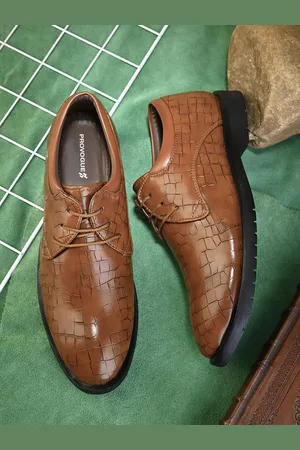 Provogue Men Textured Lace-Ups Formal Derbys