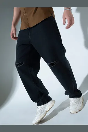 Xee Men Loose Relaxed Fit Slash Knee Jeans