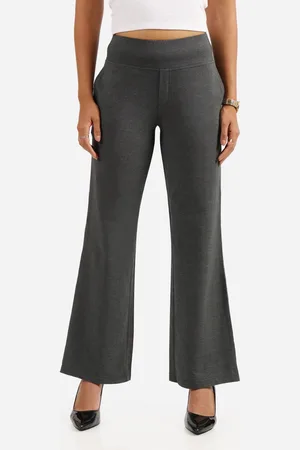 BlissClub Women Flared High-Rise Trousers